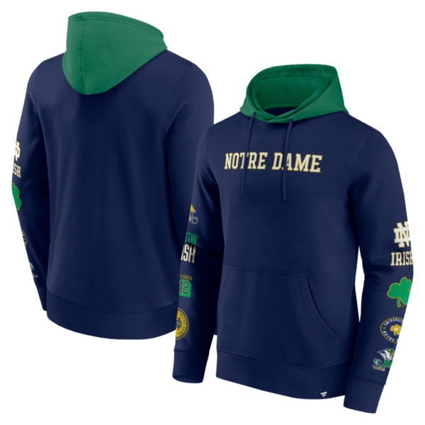 Fanatics - NCAA - Colorblock Badge Fleece Hoodie - Notre Dame Fighting Irish