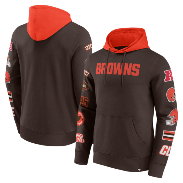 Fanatics - NFL - Colorblock Badge Fleece Hoodie - Cleveland Browns