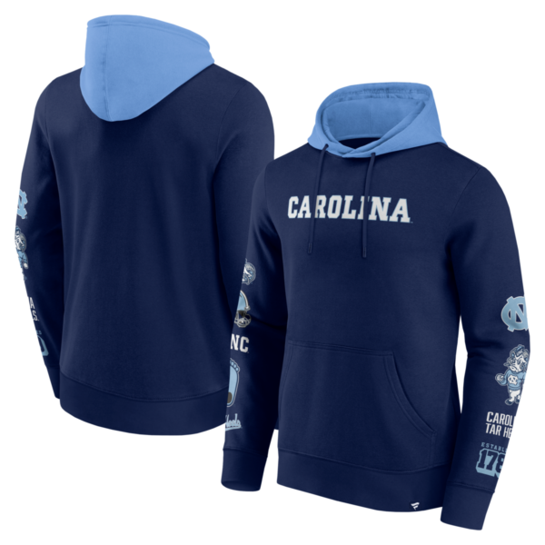 Fanatics - NCAA - Colorblock Badge Fleece Hoodie - North Carolina Tar Heels