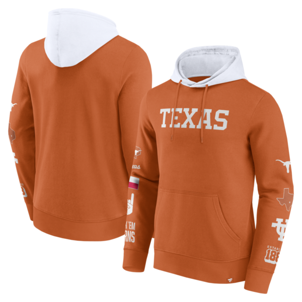 Fanatics - NCAA - Colorblock Badge Fleece Hoodie - Texas Longhorns