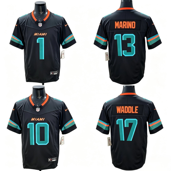 Miami Dolphins Stitched Hill Marino Tagovailoa Waddle NFL Jersey Nike