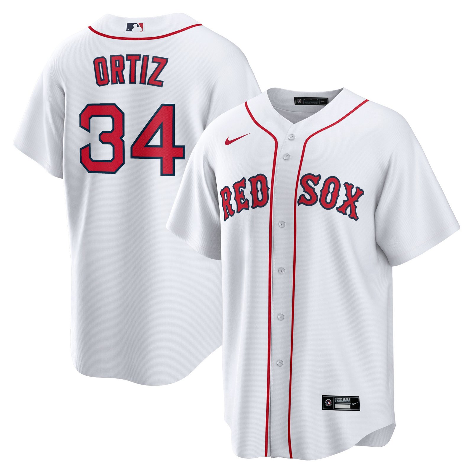 Boston Men 2 16 19 34 Red Sox MLB Home Game Jersey Nike - Image 4