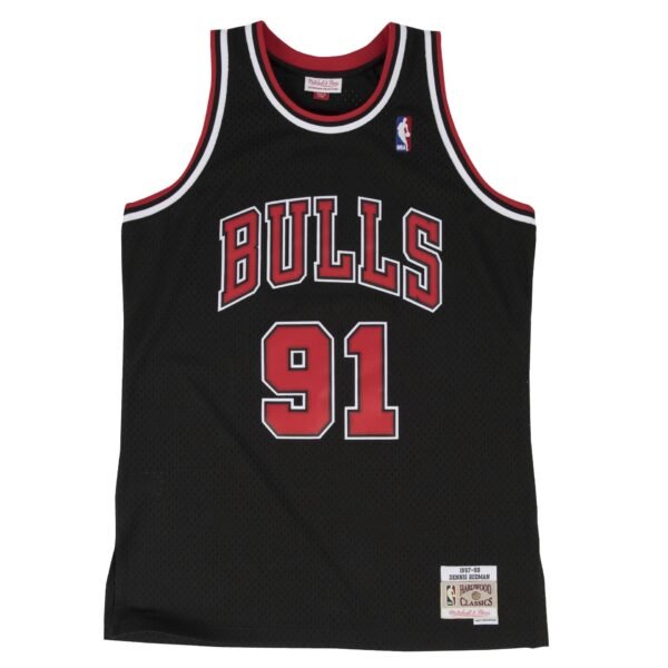 Dennis Rodman Chicago Bulls 1997-1998 Black NBA Swingman Jersey Mitchell & Ness