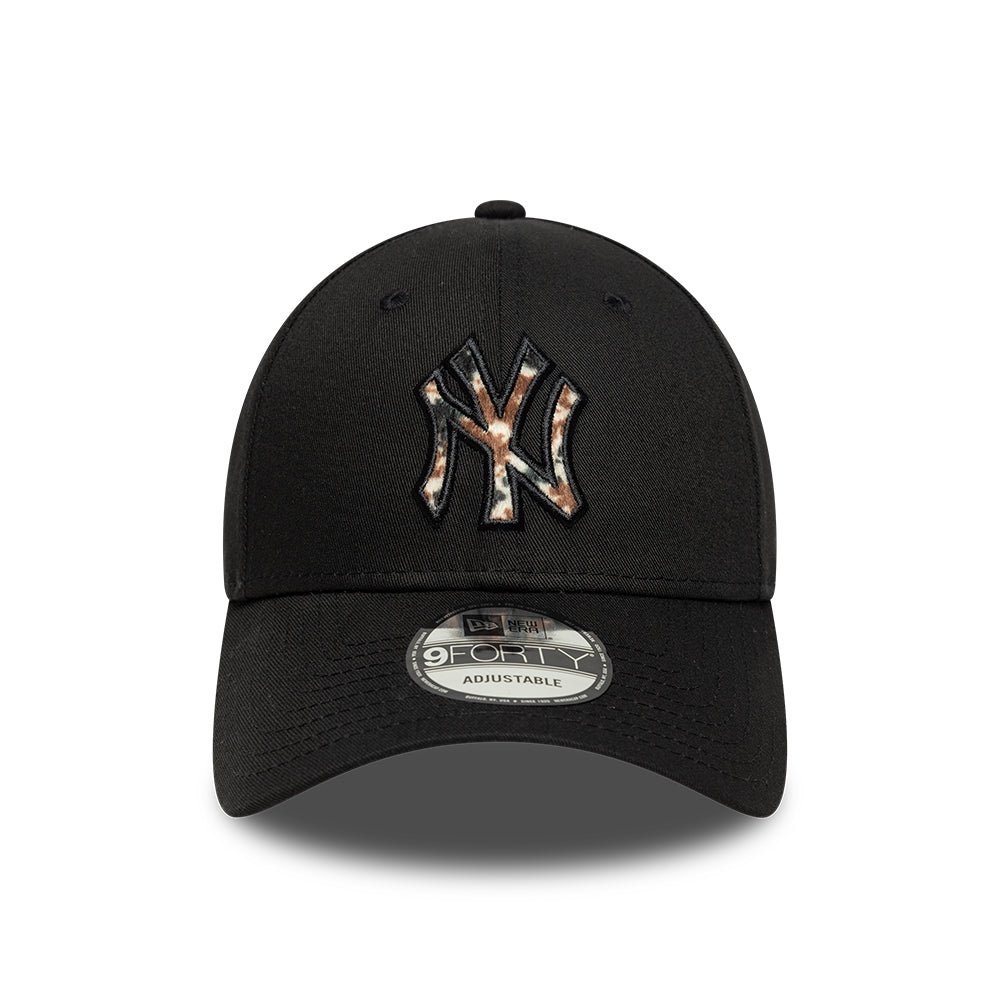 New York Yankees MLB Faux Pony Infill 9FORTY Strapback New Era Black/Animal - Image 2