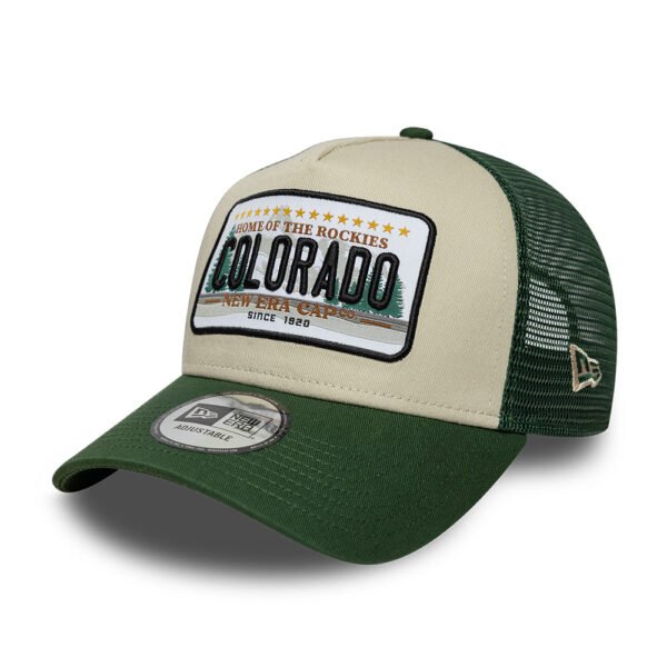 Colorado Licence Plate 9FORTY A-Frame Trucker Snapback New Era Dark Green