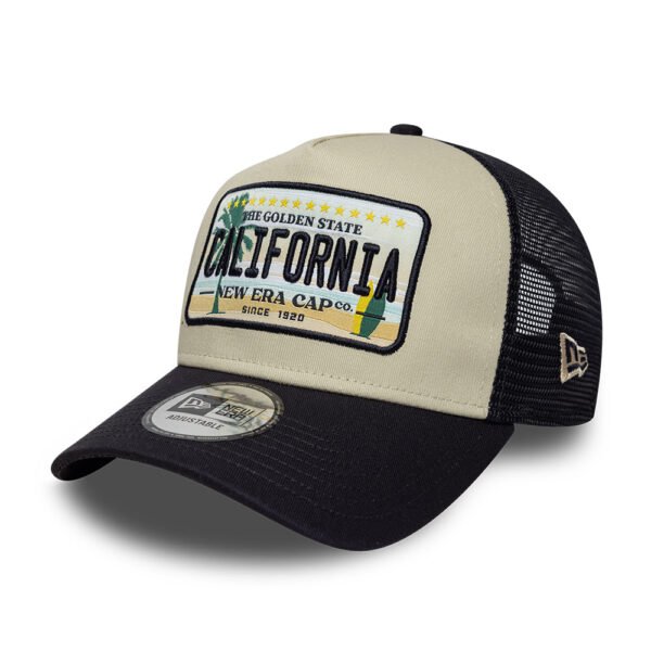 California Licence Plate 9FORTY A-Frame Trucker Snapback New Era Navy/Beige