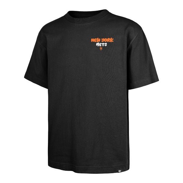 New York Mets Black Cartoon Backer Foundation Tee '47 brand