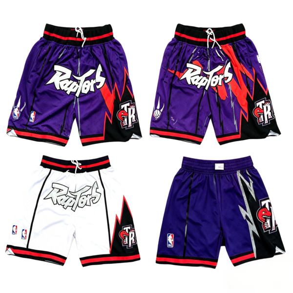 Toronto Raptors White Purple Stitched Men's NBA Shorts
