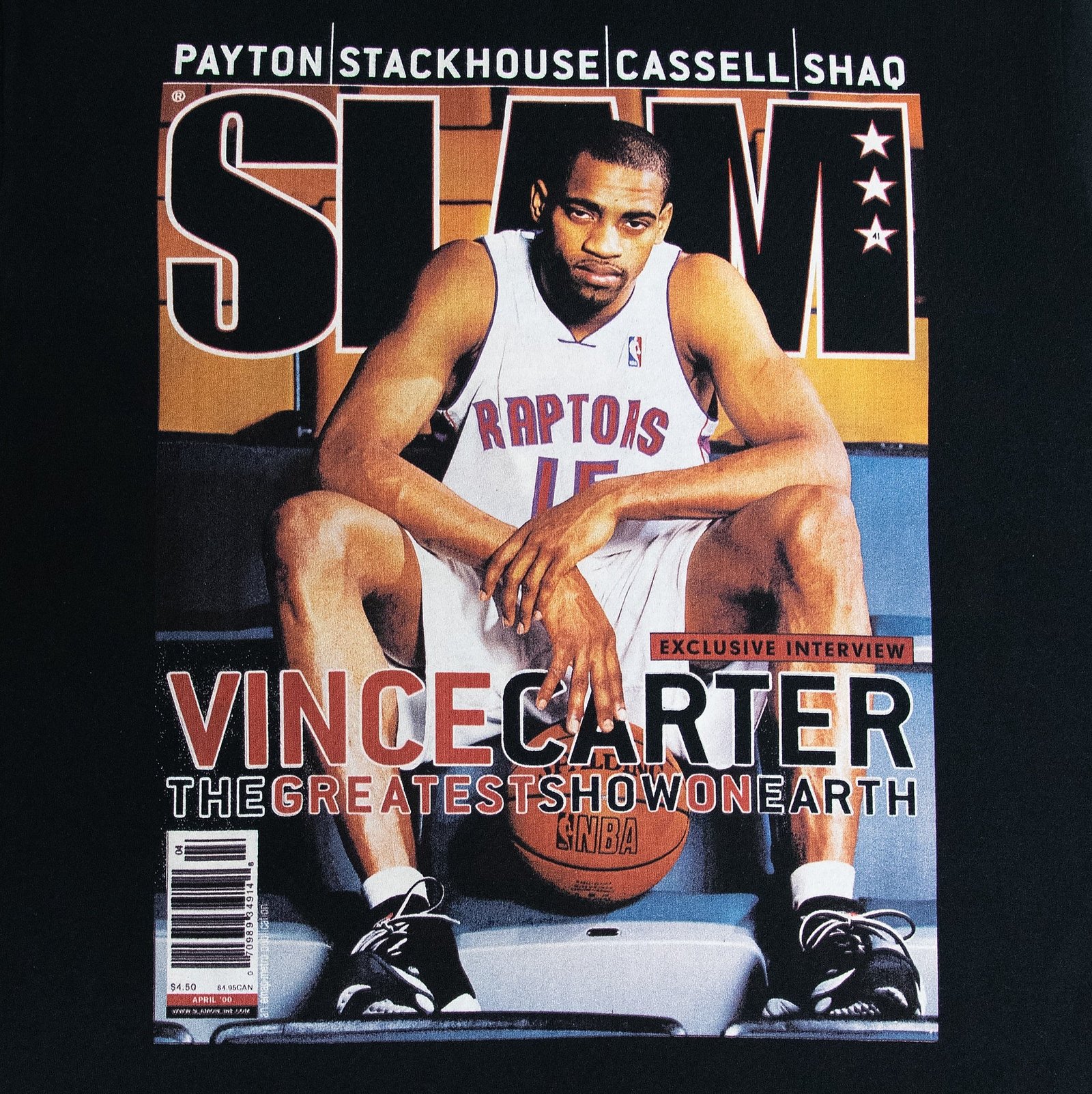 Vince Carter Toronto Raptors NBA Slam Cover Tee Mitchell & Ness Black - 图片 3