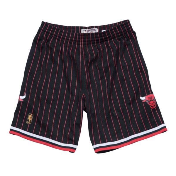 Chicago Bulls 1996 - 1997 NBA Swingman Shorts Black/Red Pinstripe Mitchell & Ness