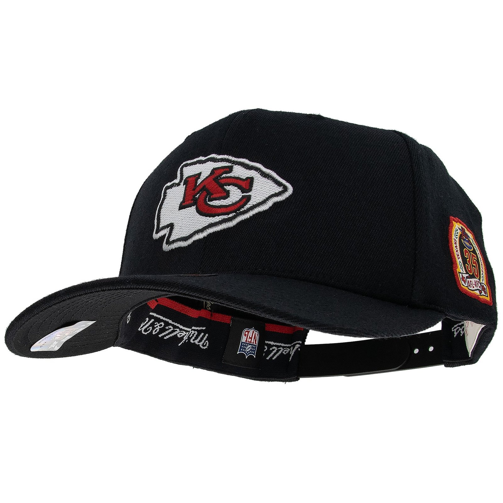 Kansas City Chiefs NFL Black Out Classic Red Snapback Mitchell & Ness Black
