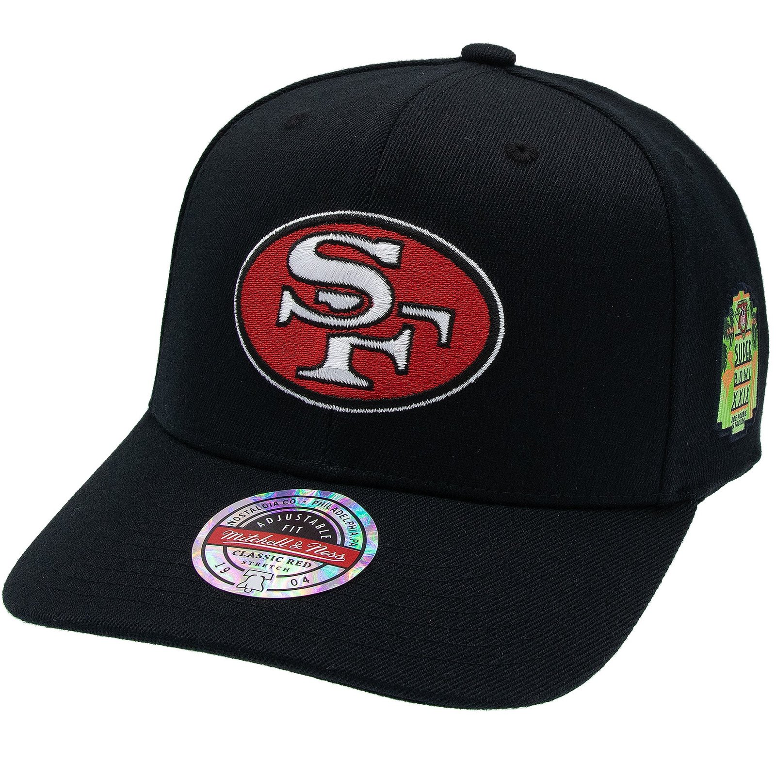 San Francisco 49ers NFL Black Out Classic Red Snapback Mitchell & Ness Black - 图片 2