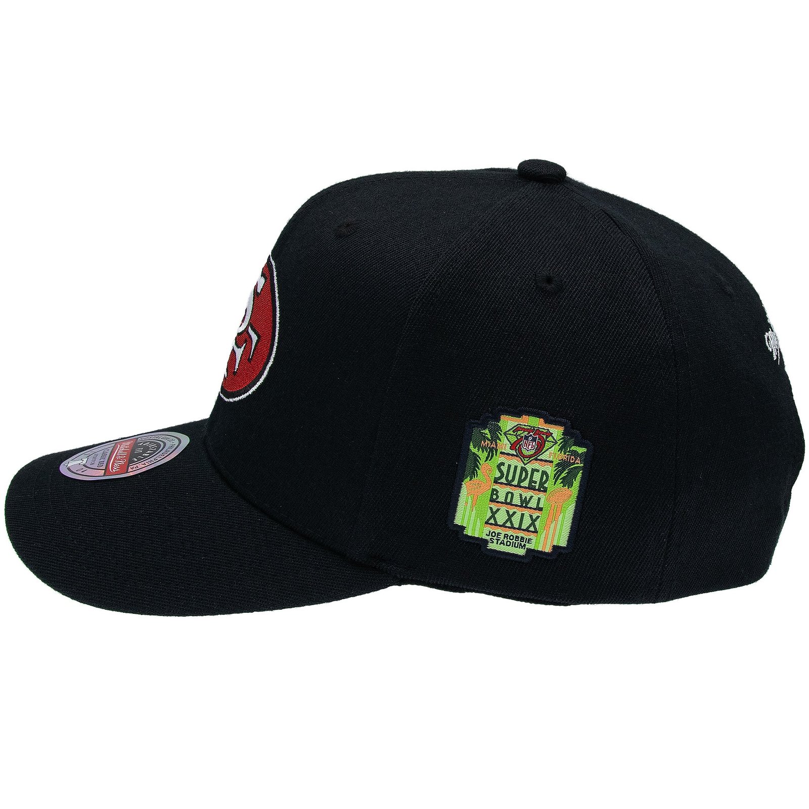 San Francisco 49ers NFL Black Out Classic Red Snapback Mitchell & Ness Black - 图片 3
