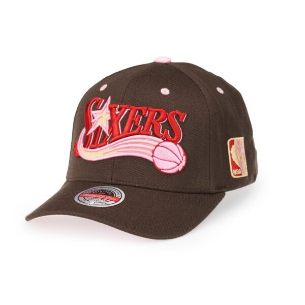 Philadelphia 76ers NBA Brown Sugar Bacon Classic Red Snapback Mitchell & Ness Brown/Pink