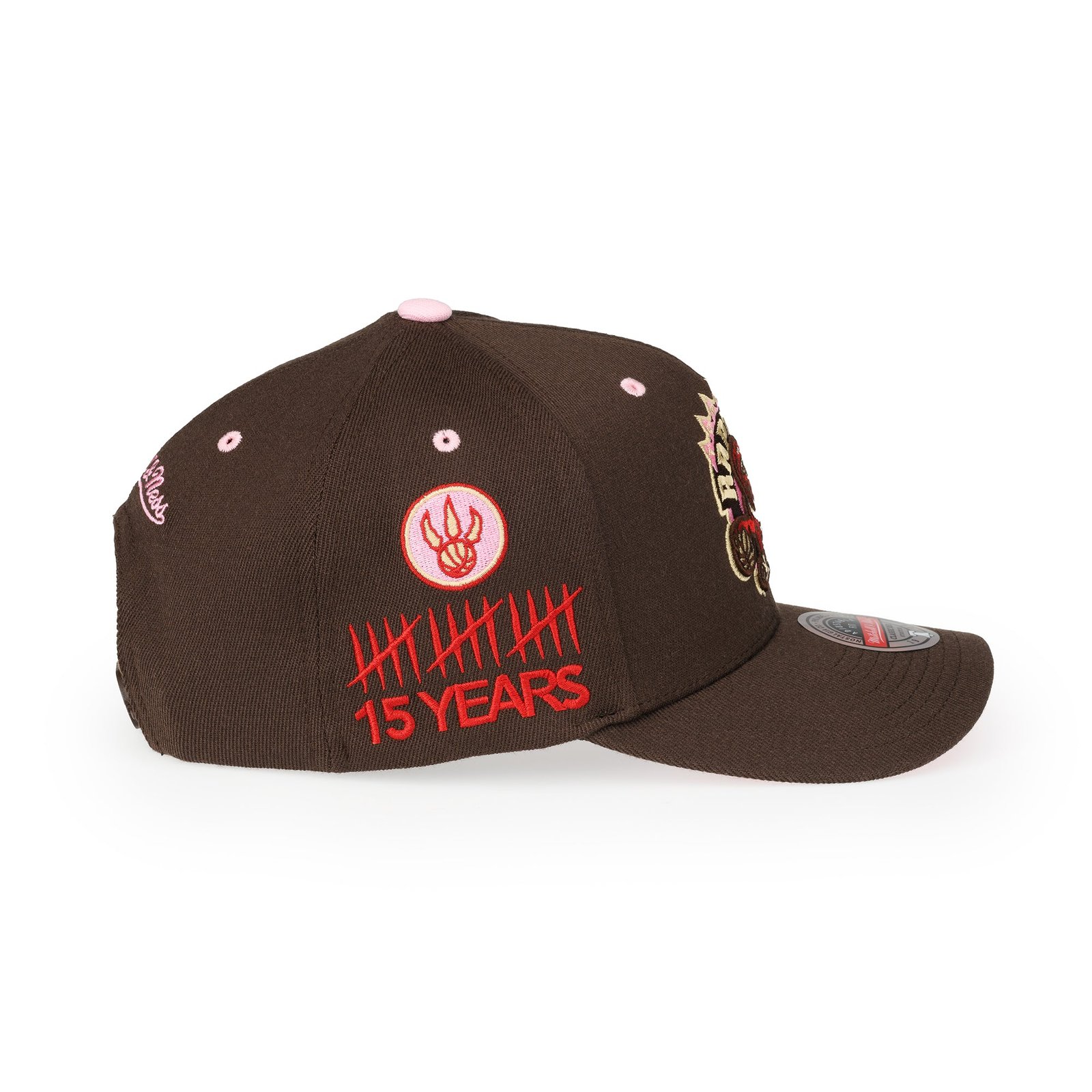 Toronto Raptors NBA Brown Sugar Bacon Classic Red Snapback Mitchell & Ness Brown/Pink - Image 3