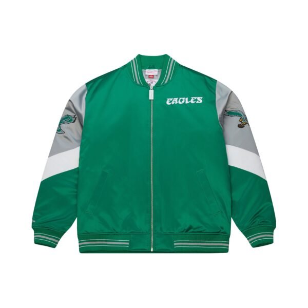 Philadelphia Eagles NFL Throw It Back Heavyweight Satin Jacket Mitchell & Ness