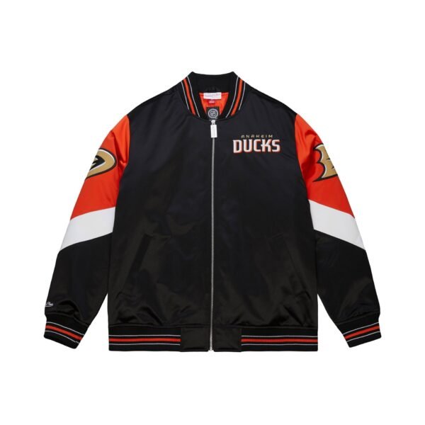 Anaheim Ducks NHL Throw It Back Heavyweight Satin Jacket Mitchell & Ness