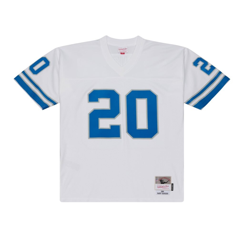 Barry Sanders Detroit Lions 1989 NFL Legacy Jersey Mitchell & Ness White/Blue