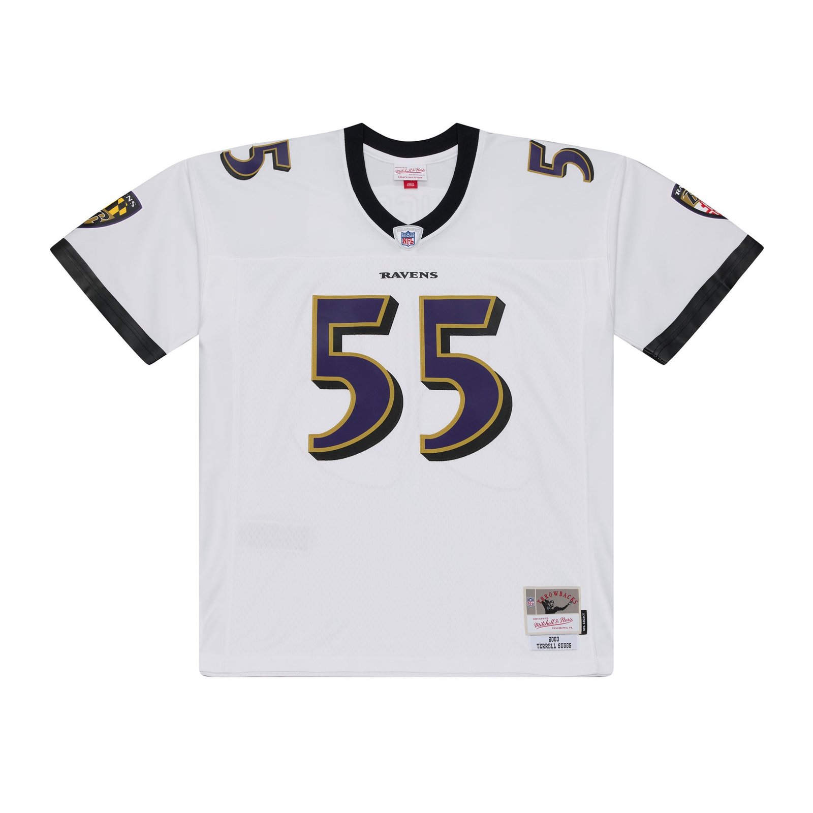 Terrell Suggs Baltimore Ravens 2003 NFL Legacy Jersey Mitchell & Ness White