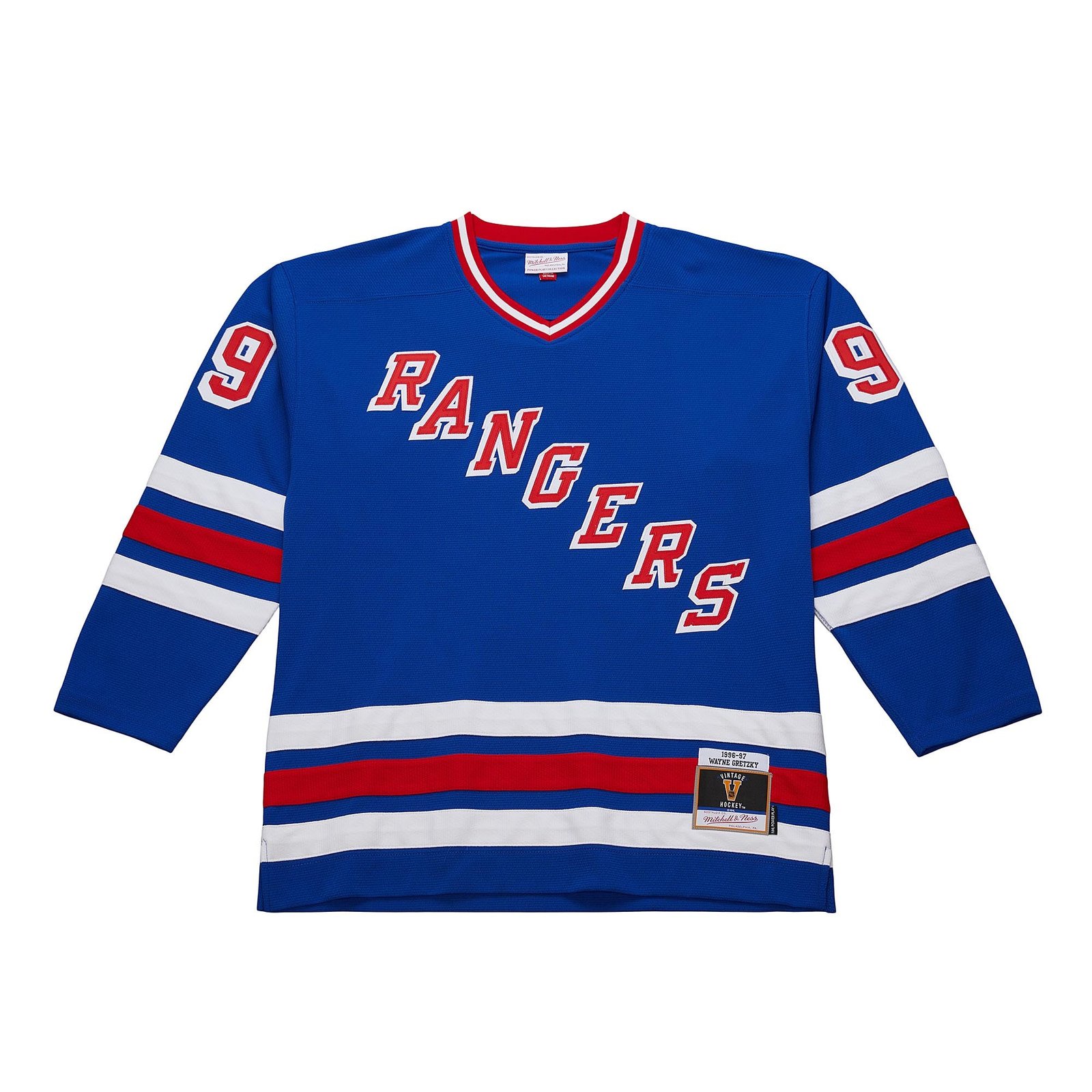 Wayne Gretzky New York Rangers NHL 1996-97 Power Play Dark Jersey Mitchell & Ness Blue/Red
