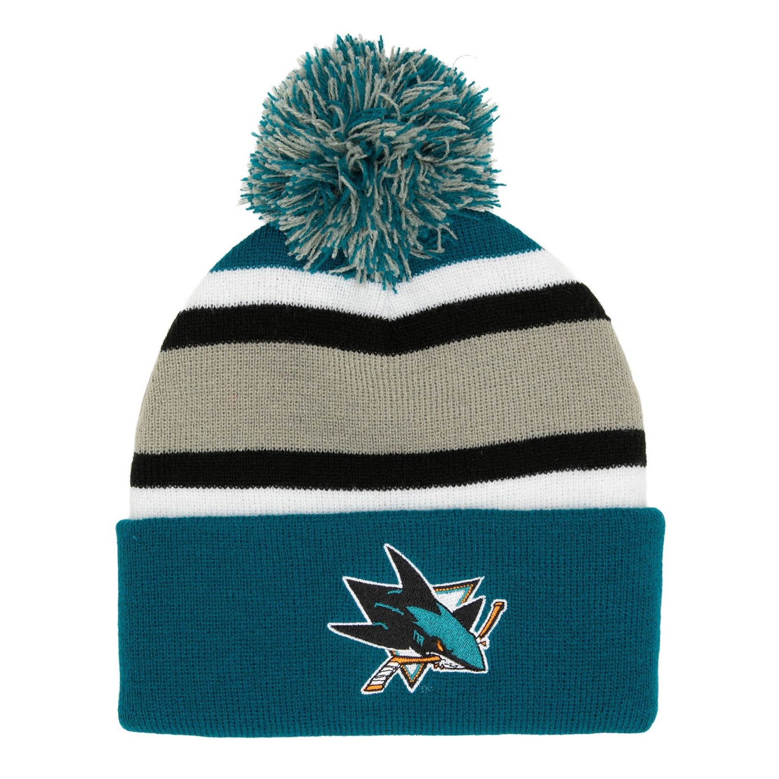 Mitchell & Ness - Stripe Pom Knit - San Jose Sharks
