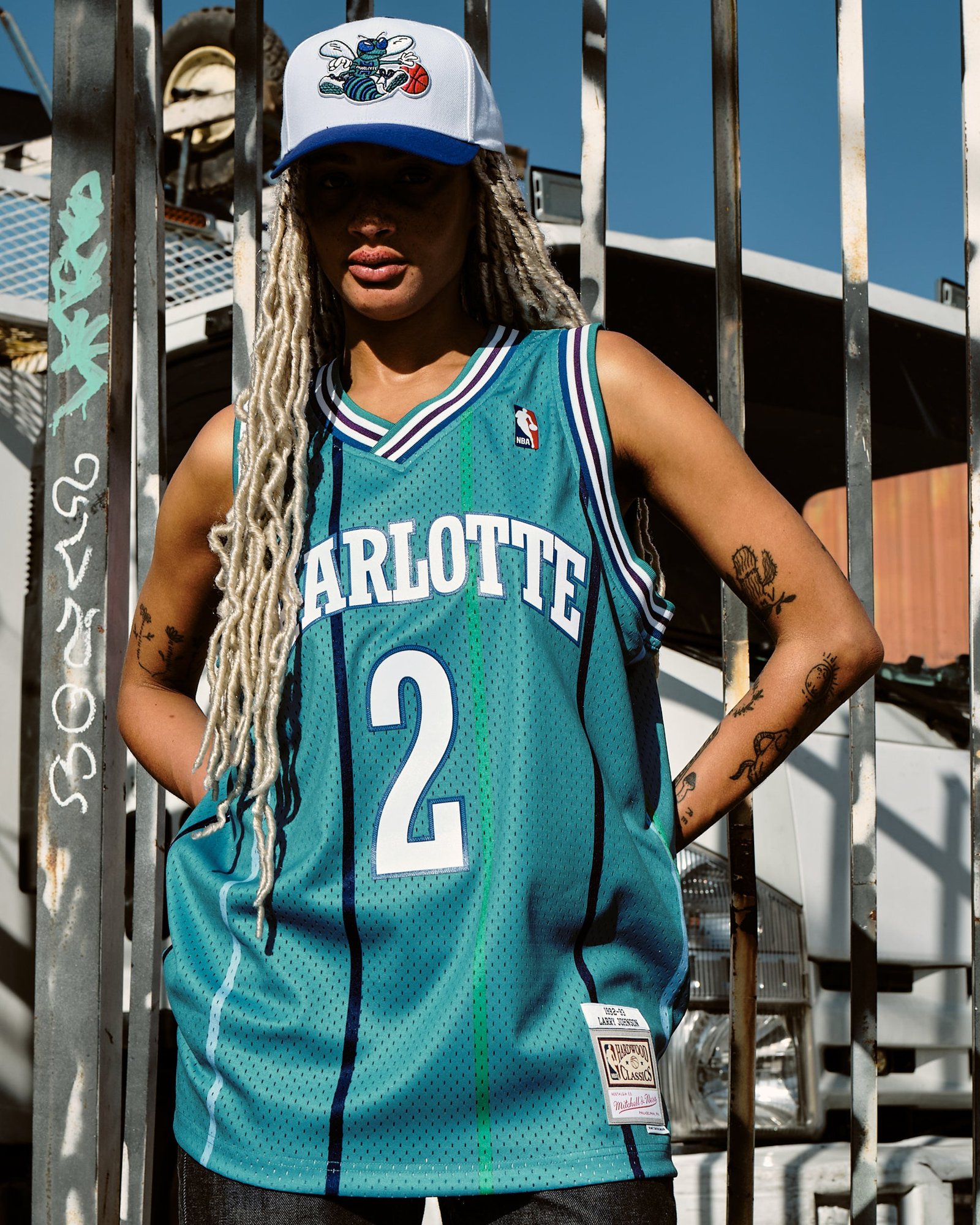 Larry Johnson Charlotte Hornets 1991-1992 Home NBA Swingman Jersey Mitchell & Ness - 图片 5