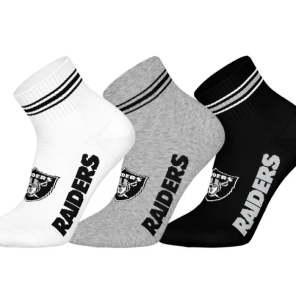 Barefoot - NFL Socks - NFL Las Vegas Raiders- 3 Pairs Quarter Socks