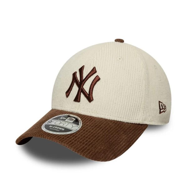 New York Yankees MLB Cord 9FORTY M-Crown Strapback New Era White/Brown