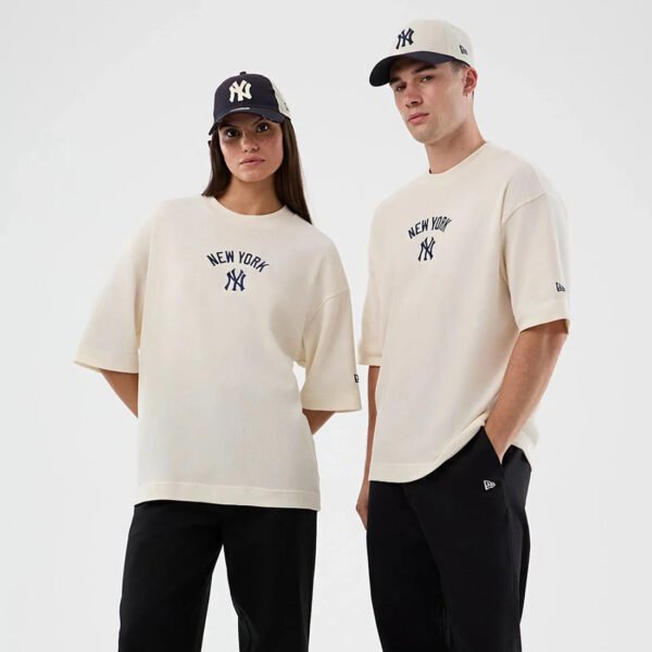 New York Yankees MLB Waffle Box Tee New Era Off White