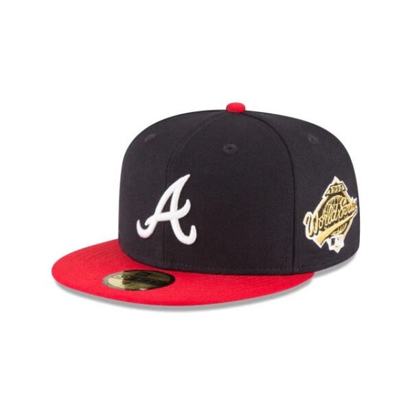 Atlanta Braves MLB World Series Wool 59FIFTY Fitted New Era Navy/Red
