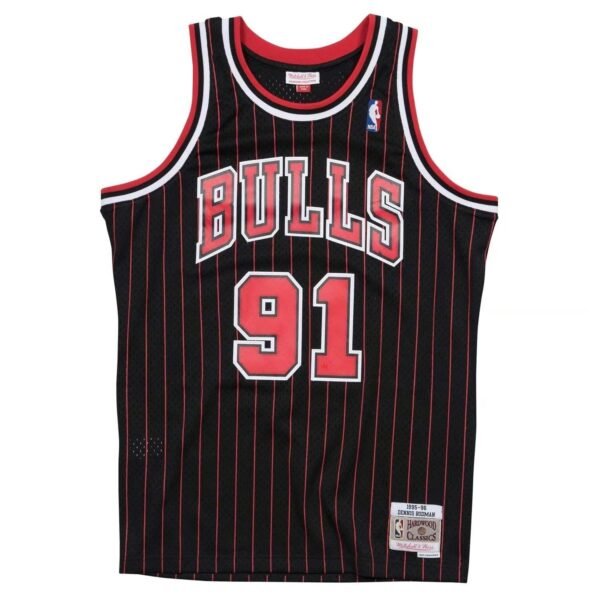 Dennis Rodman Chicago Bulls 1995-1996 Pinstripe NBA Swingman Jersey Mitchell & Ness