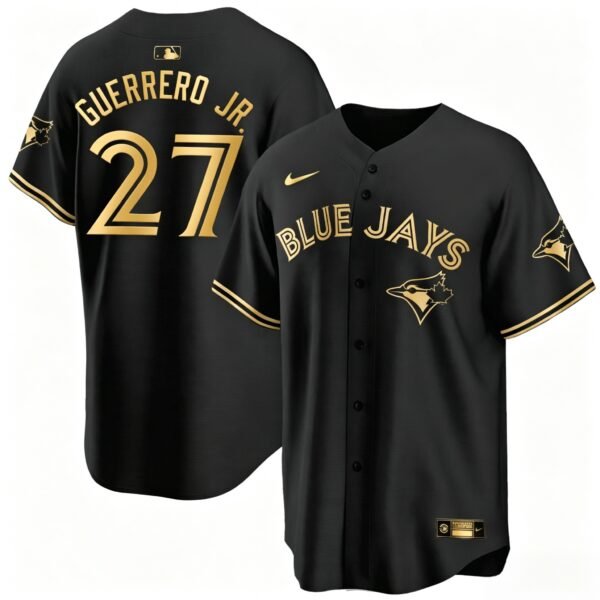 Guerrero #27 Toronto Blue Jays White Black Red Blue Baseball Jerseys Nike