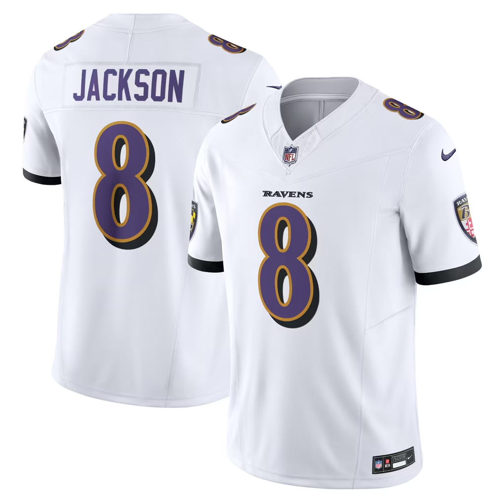 B.Ravens Jackson Lane Henry Hendrickson Flowers Stitched American Football Jerseys Nike - Image 2