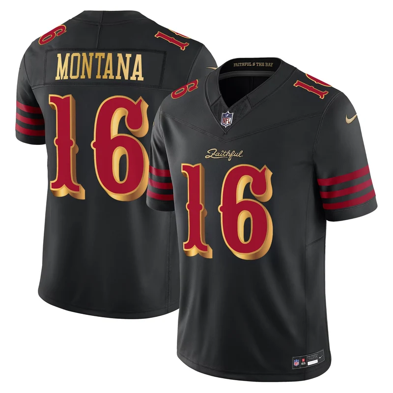 Men's San Francisco 49ers Warner Rice Lott Purdy Nike Black Rivalries Collection Stitched Limited Jersey - Image 4