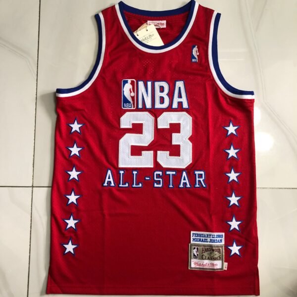 All Stars Michael Jordan #23 White Red Dense Stitched Jersey Mitchell&Ness