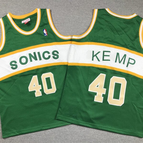 Shawn Kemp Seattle SuperSonics Embroidered Youth Basketball Shirts