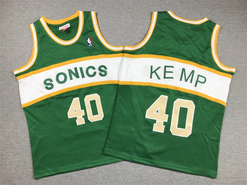 Shawn Kemp Seattle SuperSonics Embroidered Youth Basketball Shirts