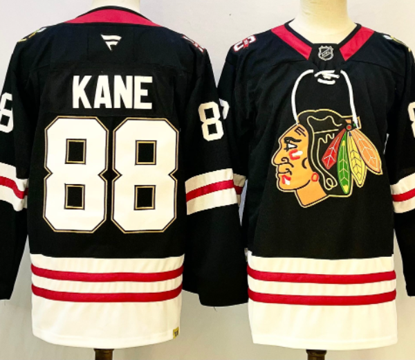 Patrick Kane Chicago Blackhawks Red Black Replica Hockey Jersey