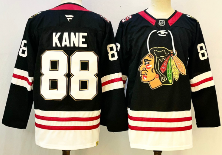 Patrick Kane Chicago Blackhawks Red Black Replica Hockey Jersey