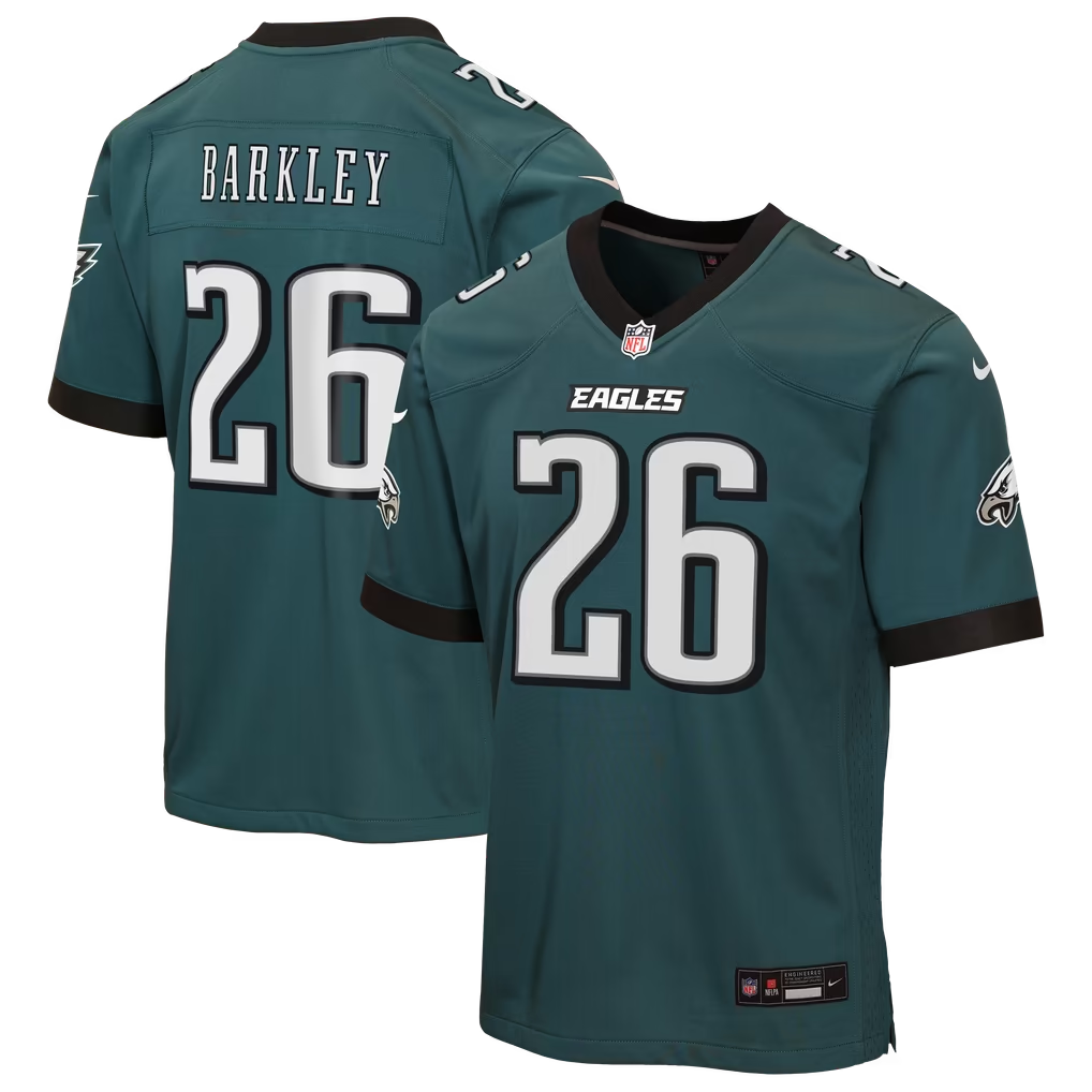 Children Nike Saquon Barkley Midnight Green White Black Philadelphia Eagles Jersey Nike - Image 3