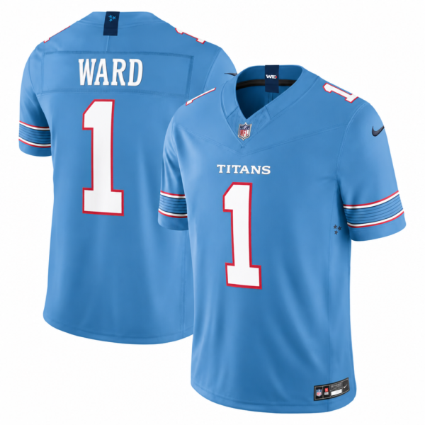 Tennessee Titans #1 Ward #14 Tate #17 Dike #98 Simmons Light Blue NFL Jersey Nike