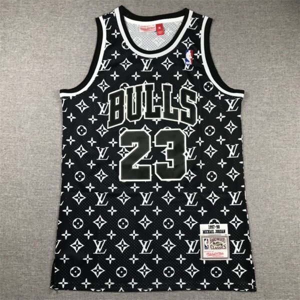 NBA LV x CHICAGO BULLS #23 MICHAEL JORDAN SPECIAL BLACK BASKETBALL JERSEY