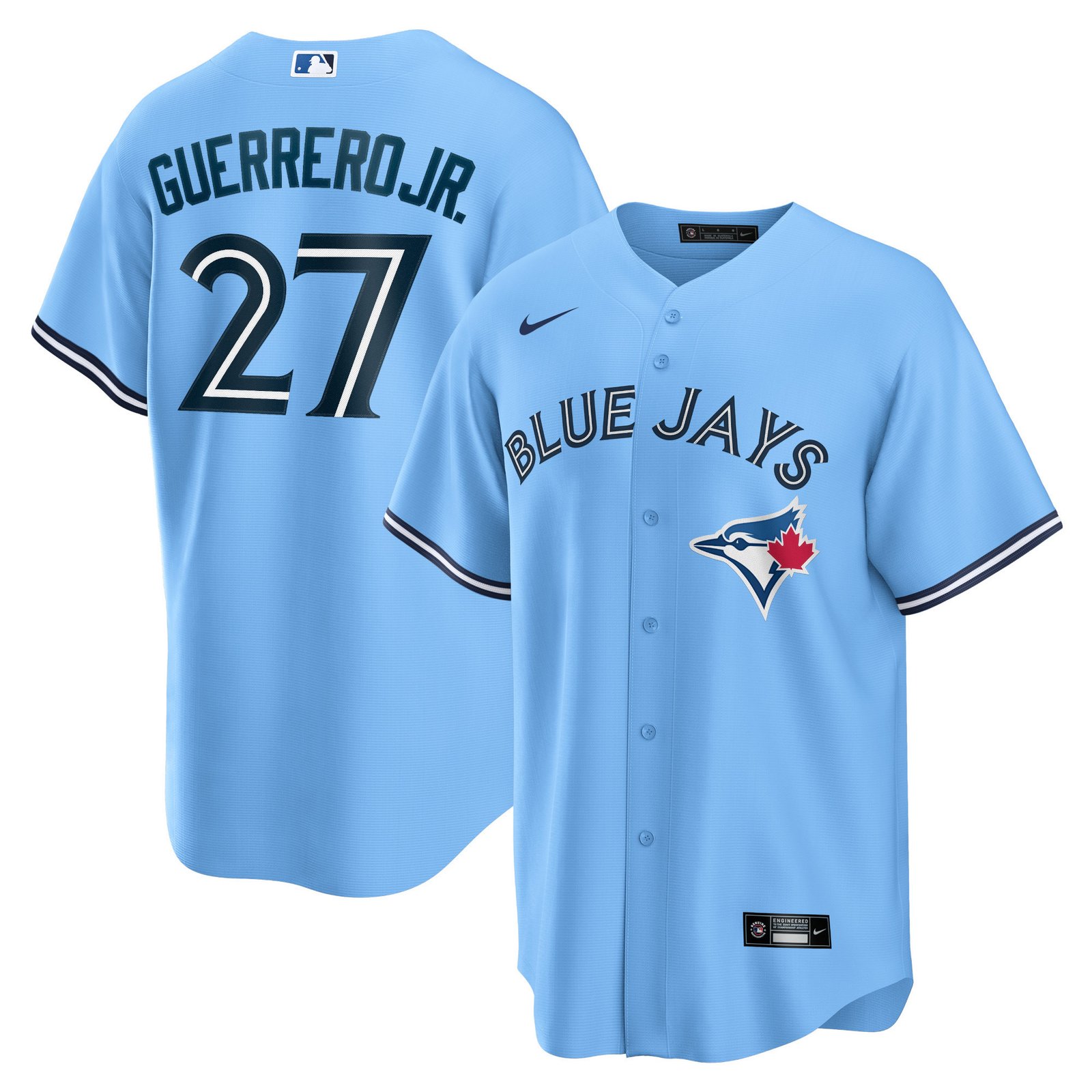 Light Blue Toronto Stitched Guerrero jr. Barger Springer Clement MLB Shirts Nike - Image 3
