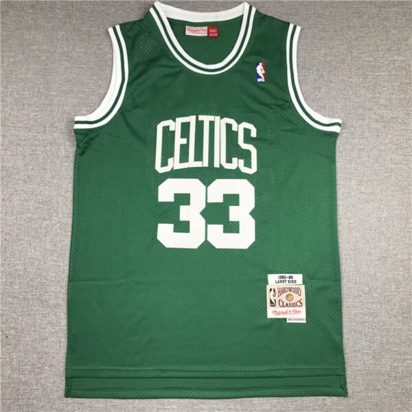 Mitchell & Ness Boston Celtics #33 Bird White Green Basketball Stitched Jerseys