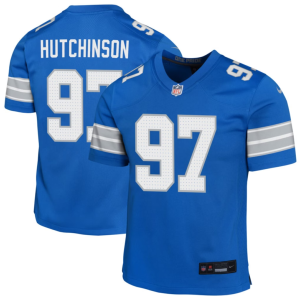 Youth Aidan Hutchinson #97 Detroit Lions Nike Blue Black Alternate Game Jersey