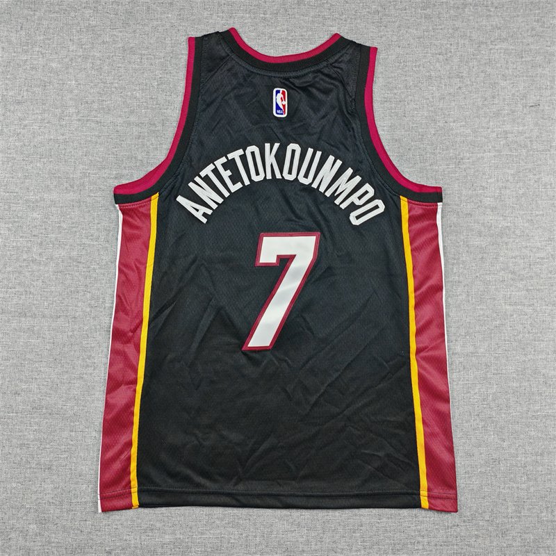 Giannis Antetokounmpo 7 Miami Heat Basketball Jersey Youth - Image 3