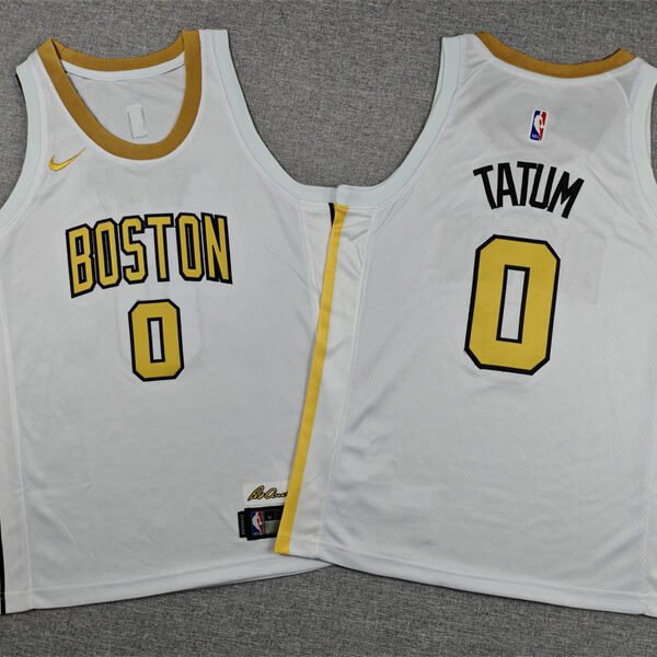 Nike Kids 2025-26 City Edition Boston Celtics Jayson Tatum Basketball Tops Stitched