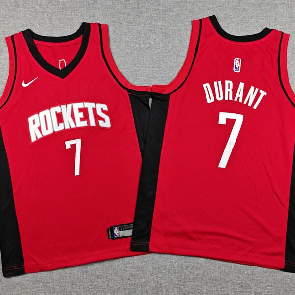 Kids White Red Black Houston Rockets #7 Kevin Durant Jersey NBA