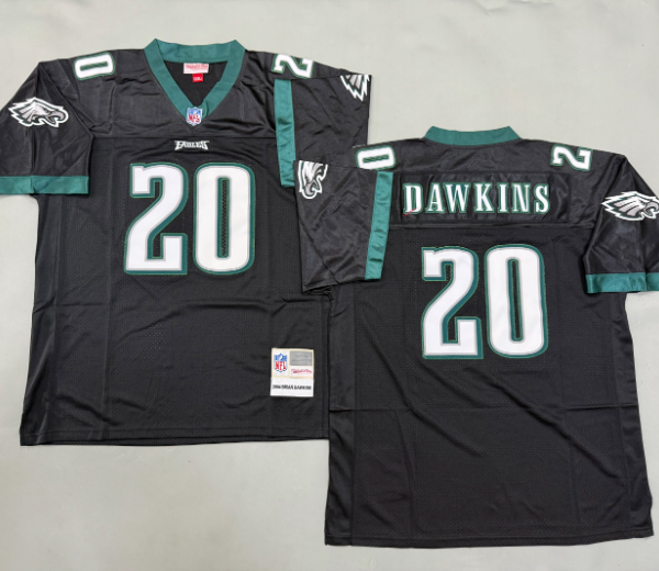 Brian Dawkins #20 Philadelphia Eagles White Green Black Retro NFL Jersey