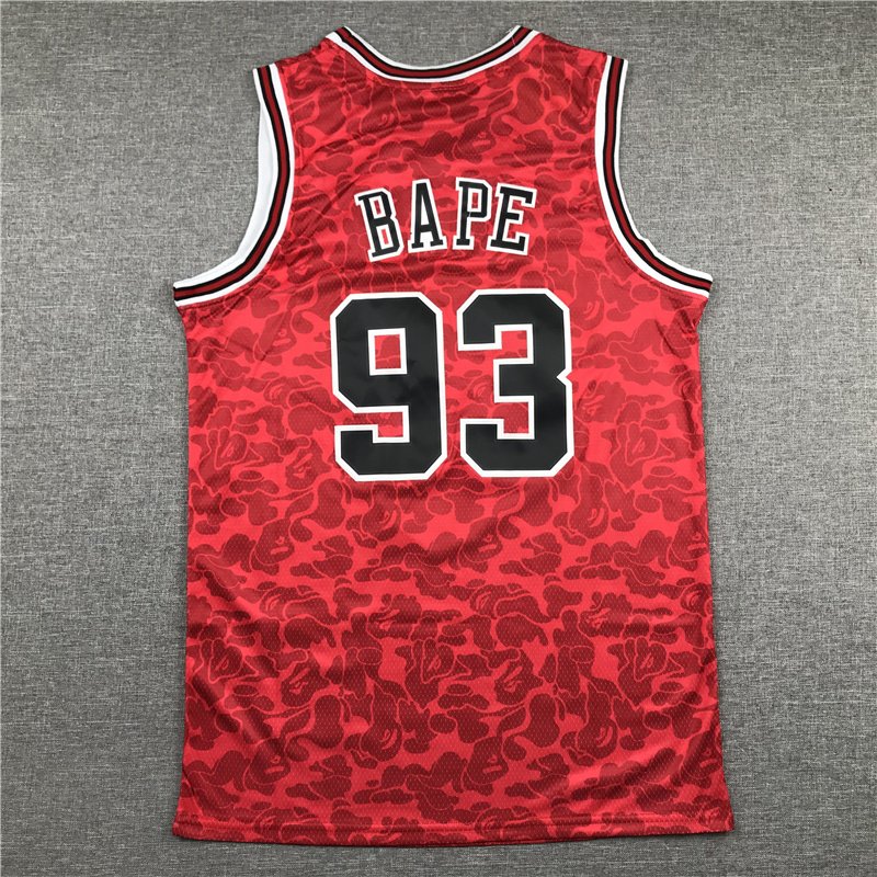 BAPE x Mitchell & Ness #93 Lakers Bulls Raptors Celtics Warriors Basketball Stitched Jersey - Image 2
